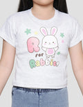 Little M Letter R For Rabit Kaos Lengan Pendek Anak Perempuan