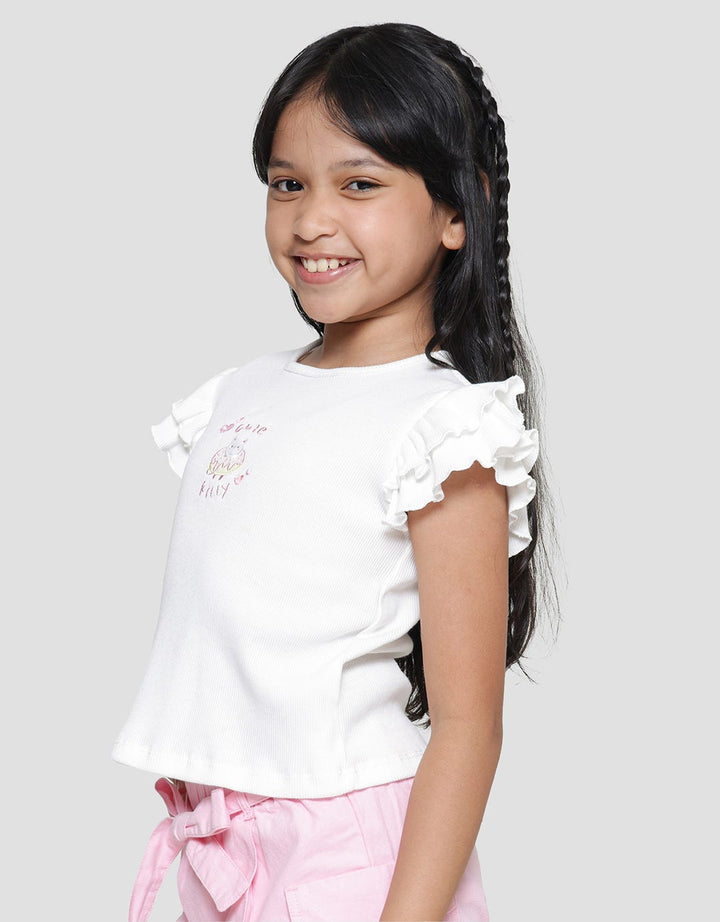 Little M Ruffle Double Girls T-Shirt