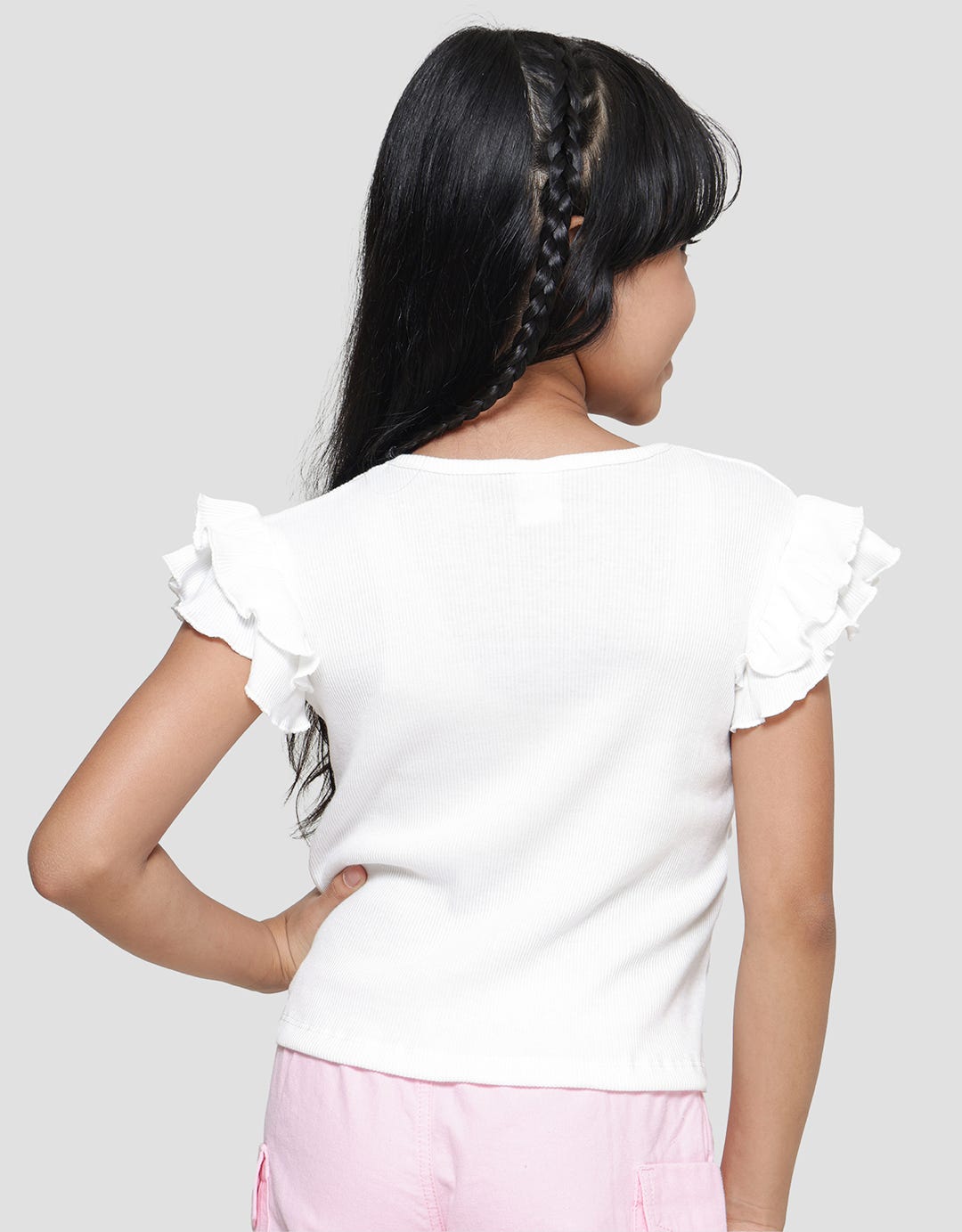 Little M Ruffle Double Girls T-Shirt