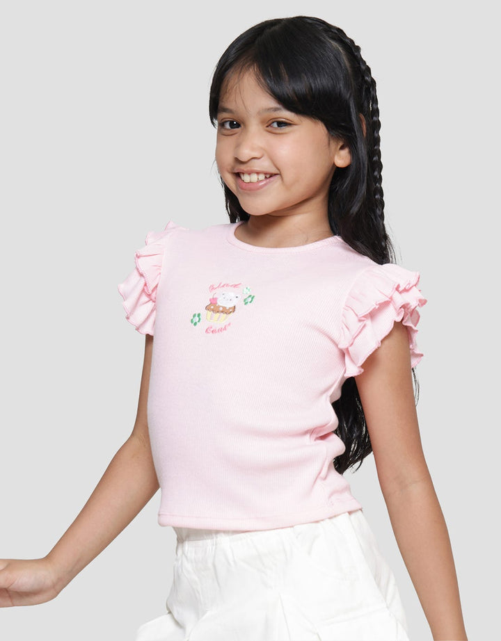 Little M Ruffle Double Girls T-Shirt
