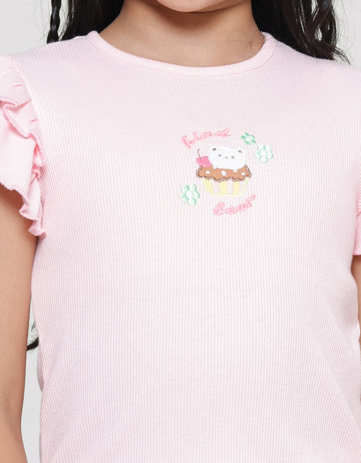 Little M Ruffle Double Girls T-Shirt