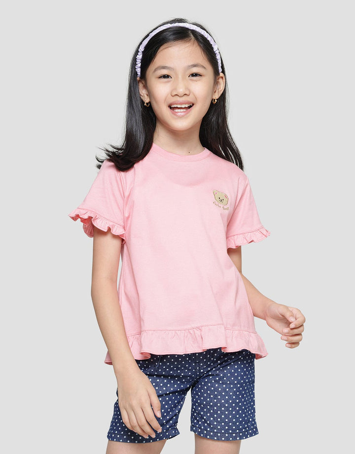 Little M Tencel Bear Kaos Anak Perempuan