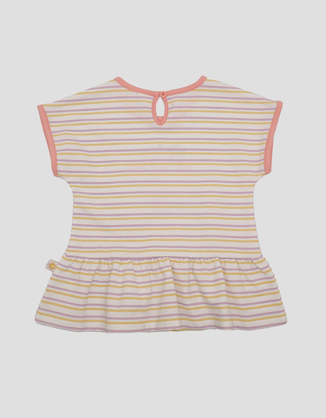 Little M Stripe Dino Anak Kaos Lengan Pendek Anak Perempuan