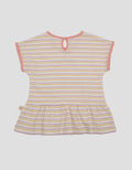 Little M Stripe Dino Anak Kaos Lengan Pendek Anak Perempuan