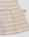 Little M Stripe Dino Anak Kaos Lengan Pendek Anak Perempuan
