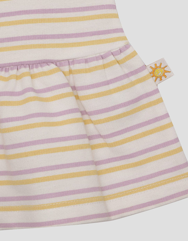 Little M Stripe Dino Anak Kaos Lengan Pendek Anak Perempuan