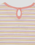 Little M Stripe Dino Anak Kaos Lengan Pendek Anak Perempuan