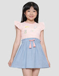Little M Stripe Komb Woven Midi Dress for Girls