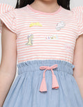 Little M Stripe Komb Woven Midi Dress for Girls
