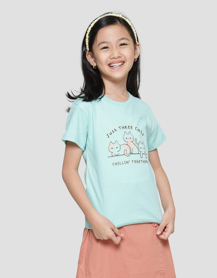 Little M Just Three Cat Kaos Anak Perempuan