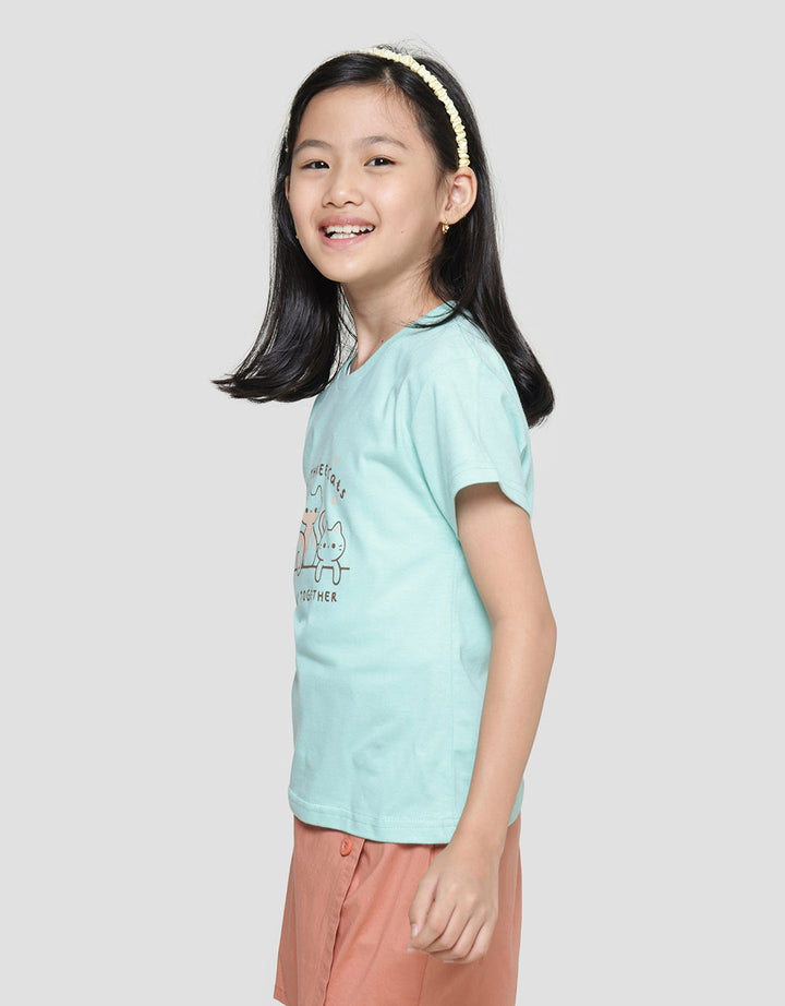 Little M Just Three Cat Kaos Anak Perempuan