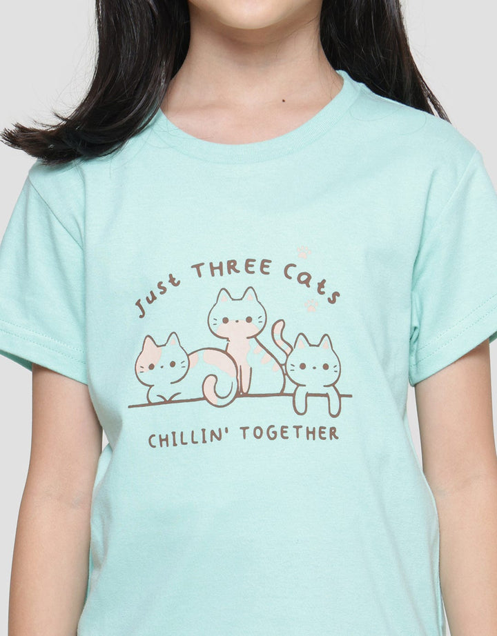 Little M Just Three Cat Kaos Anak Perempuan