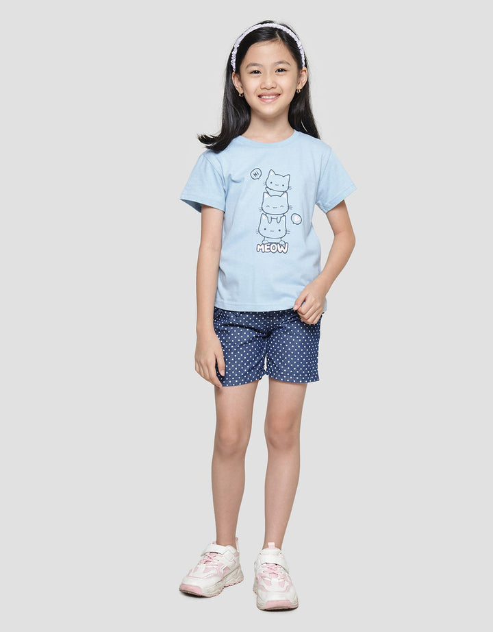 Little m Cat Meow Kaos Anak Perempuan