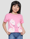 Little M Flamingo 2 Girls Short Sleeve T-Shirt