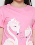 Little M Flamingo 2 Girls Short Sleeve T-Shirt