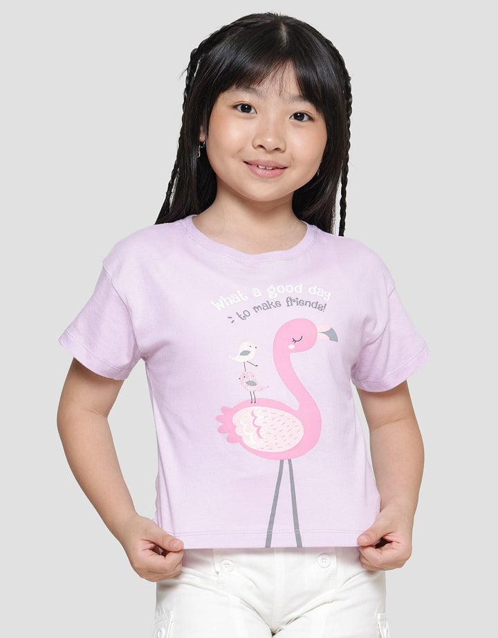 Little M Flamingo To Make Friends Kaos Lengan Pendek Anak Perempuan