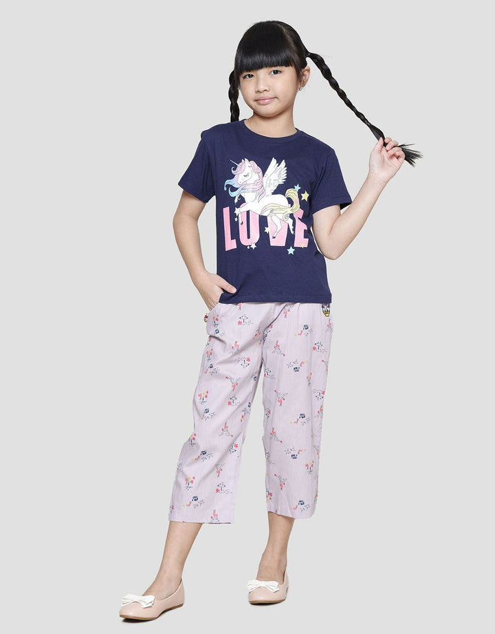 Little M Unicorn Love Kiuni Kaos Lengan Pendek Anak Perempuan