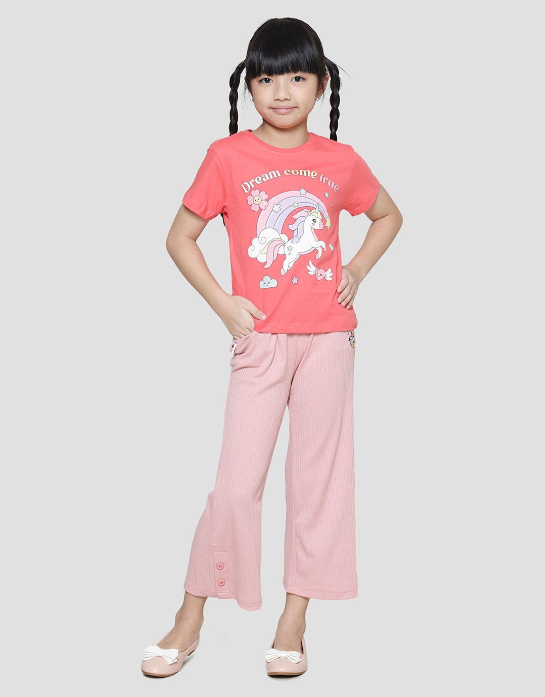 Little M Unicorn Dream Come True Kaos Lengan Pendek Anak Perempuan