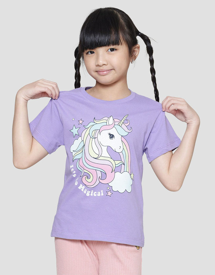 Little M Unicorn Its So Magical Kaos Lengan Pendek Anak Perempuan