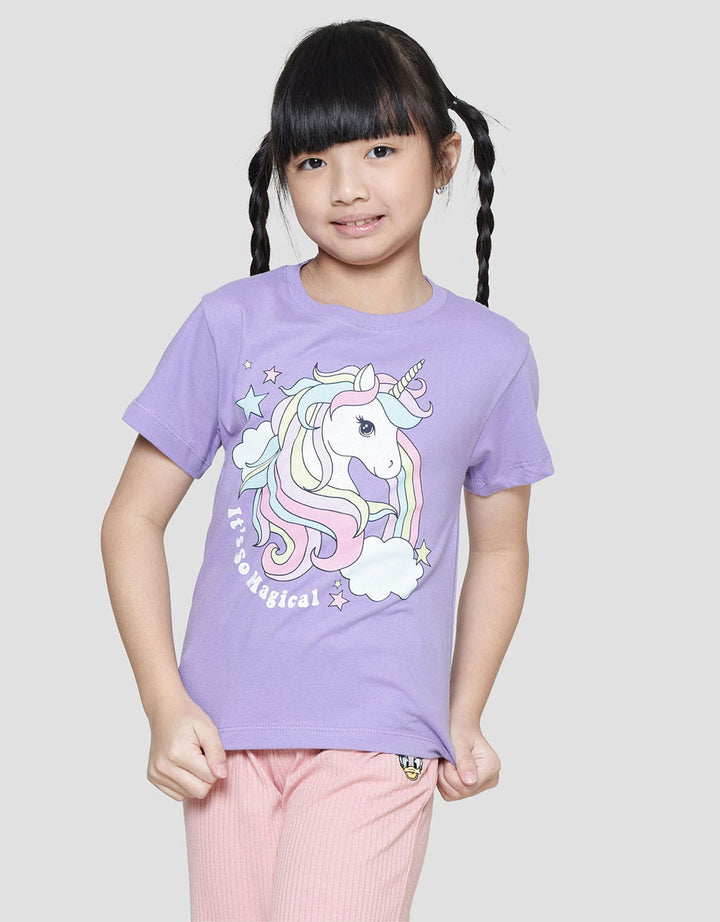 Little M Unicorn Its So Magical Kaos Lengan Pendek Anak Perempuan