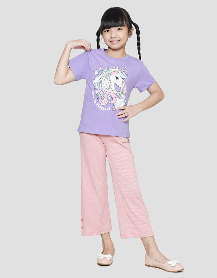 Little M Unicorn Its So Magical Kaos Lengan Pendek Anak Perempuan