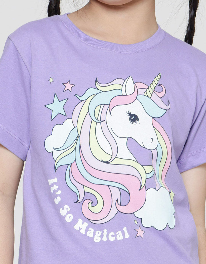 Little M Unicorn Its So Magical Kaos Lengan Pendek Anak Perempuan