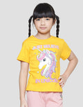 Little M Just Believe In Unicorn Print Kaos Lengan Pendek Anak Perempuan