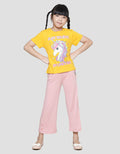 Little M Just Believe In Unicorn Print Kaos Lengan Pendek Anak Perempuan