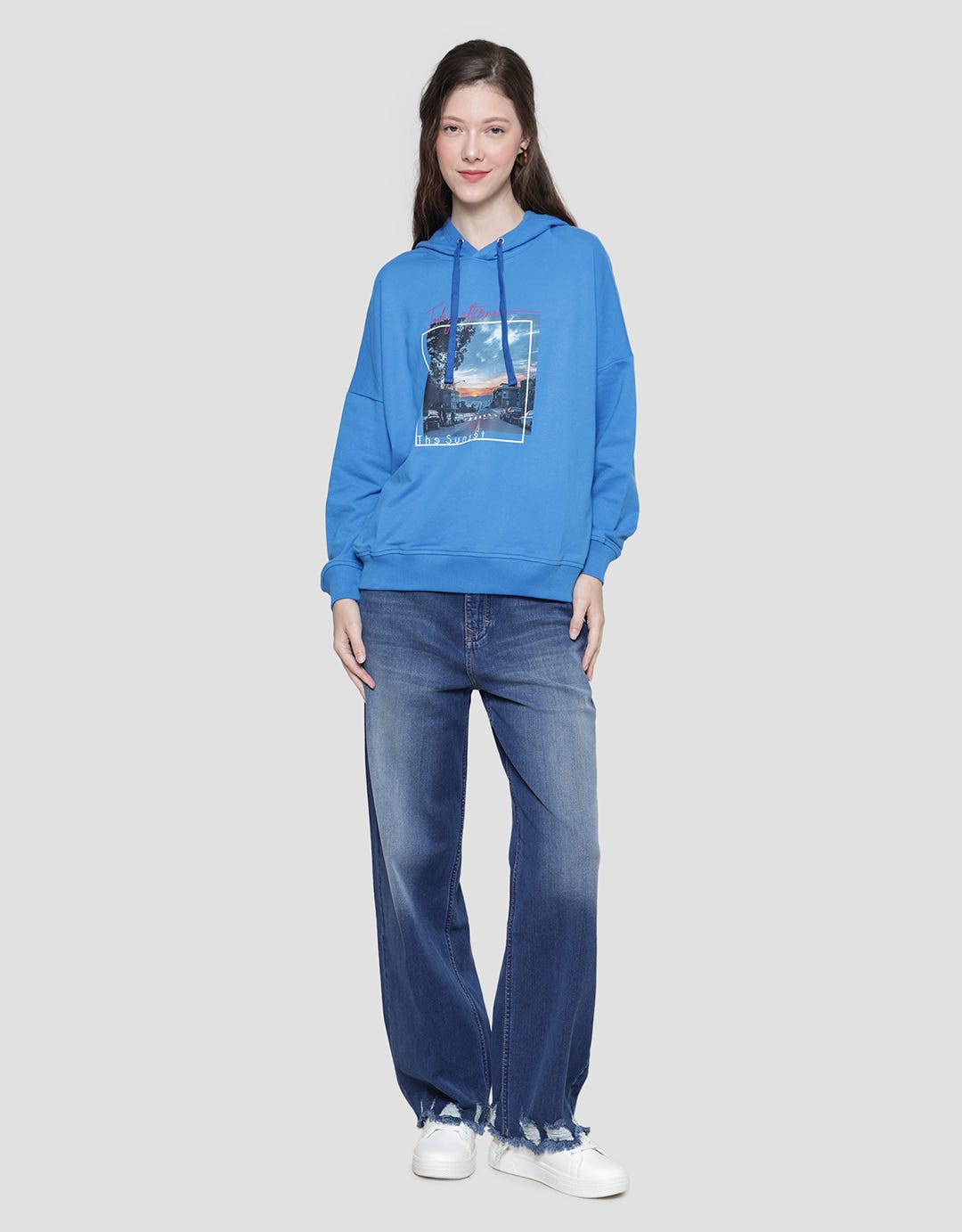 Cardinal Girl Hoodie Landscape Print Women's Sweater