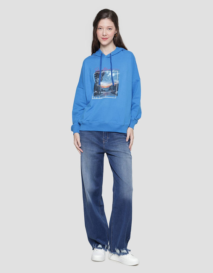 Cardinal Girl Hoodie Landscape Print Women's Sweater