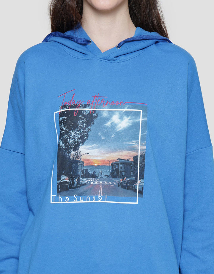 Cardinal Girl Hoodie Landscape Print Women's Sweater