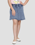 Little M Denim Lipit Acid Wash Rok Celana Anak Perempuan