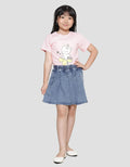 Little M Denim Lipit Acid Wash Rok Celana Anak Perempuan