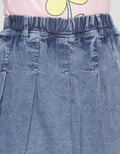Little M Denim Lipit Acid Wash Rok Celana Anak Perempuan