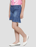 Little M Pleated Pockets Girls Denim Shorts