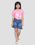 Little M Pleated Pockets Girls Denim Shorts
