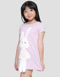 Little M Aplikasi 3D Big Bunny Midi Dress Anak Perempuan