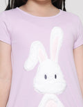 Little M Aplikasi 3D Big Bunny Midi Dress Anak Perempuan