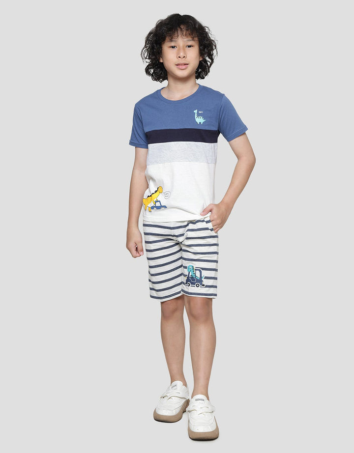 Little M Cut N Sewn Sablon Dino Kaos Lengan Pendek Anak Laki-Laki