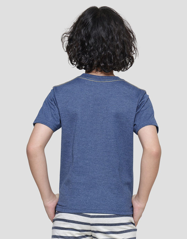 Little M Dino Vehicle Print T-Shirt for Boys
