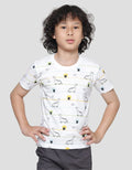 Little M Print Dino Stripe Boys Short Sleeve T-Shirt