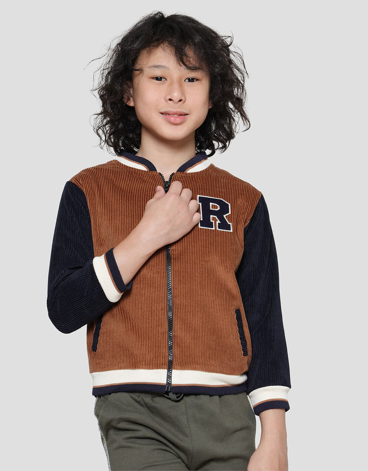 Little M Cordorouy Aplikasi Jaket Anak Laki-Laki