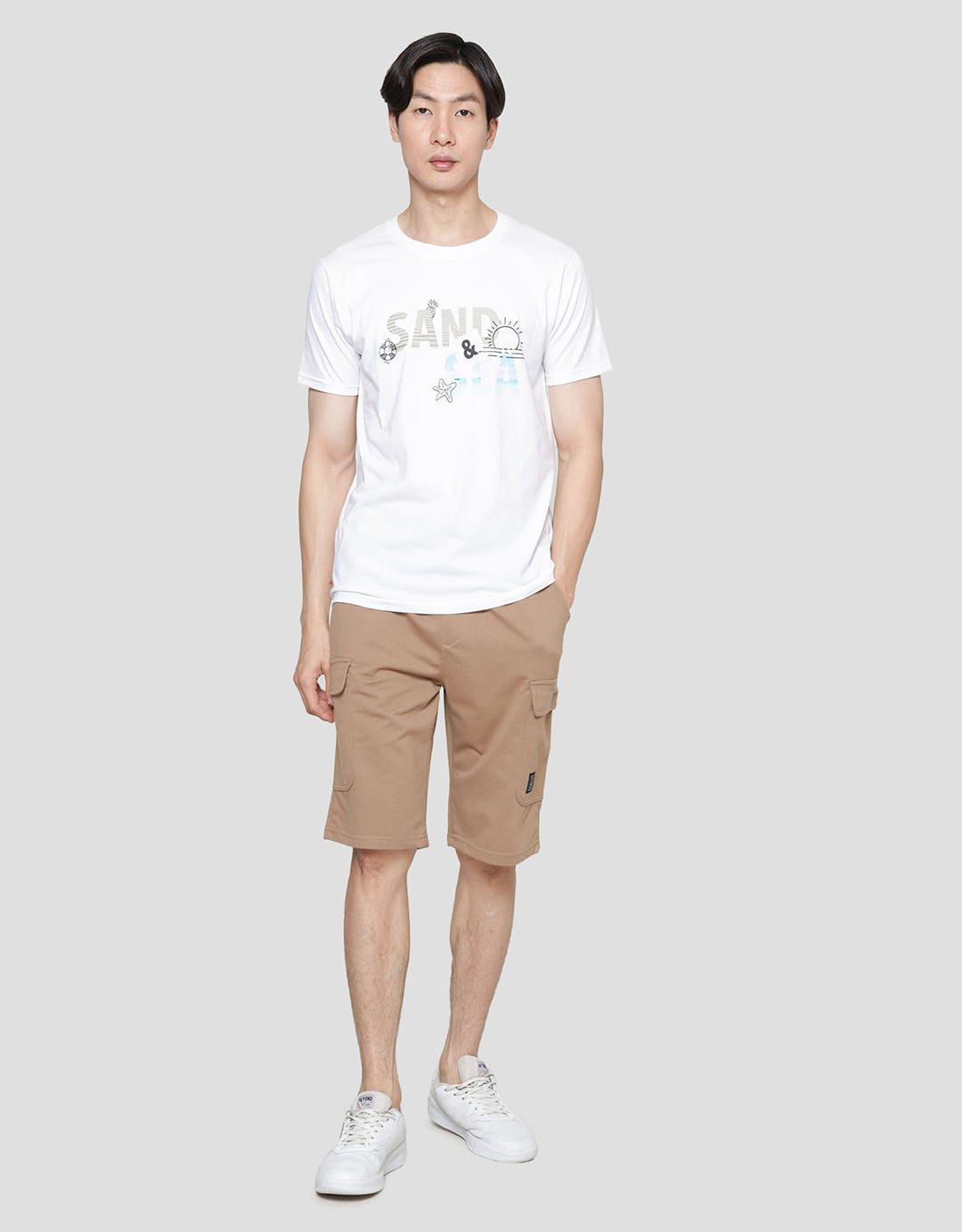 T Zone Photoprint Sand And Sea Kaos Lengan Pendek Pria