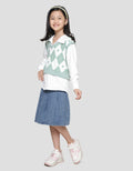 Nevada Cropped Diamond Look Alike With Collar Girls Sweater