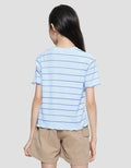 Nevada Rib Knit Fullprint Stripes Girls Short Sleeve T-Shirt
