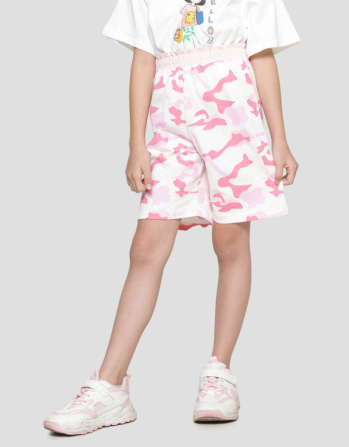 Nevada Full Print Camouflage 1N Girls Knit Shorts