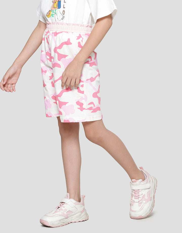 Nevada Full Print Camouflage 1N Girls Knit Shorts