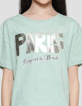 Nevada Boxy Cropped Print Paris Girls T-Shirt