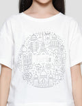 Nevada Boxy Cropped Print Paris Girls Short Sleeve T-Shirt