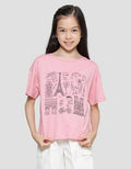 Nevada Boxy Cropped Print ParisKaos Lengan Pendek Anak Perempuan